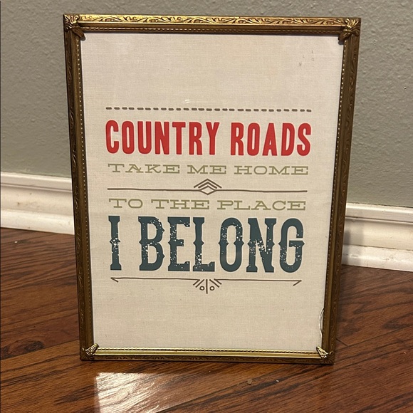 Vgt gold plated 8by10 frame with Country Roads Decorative Wall Art - Picture 1 of 2